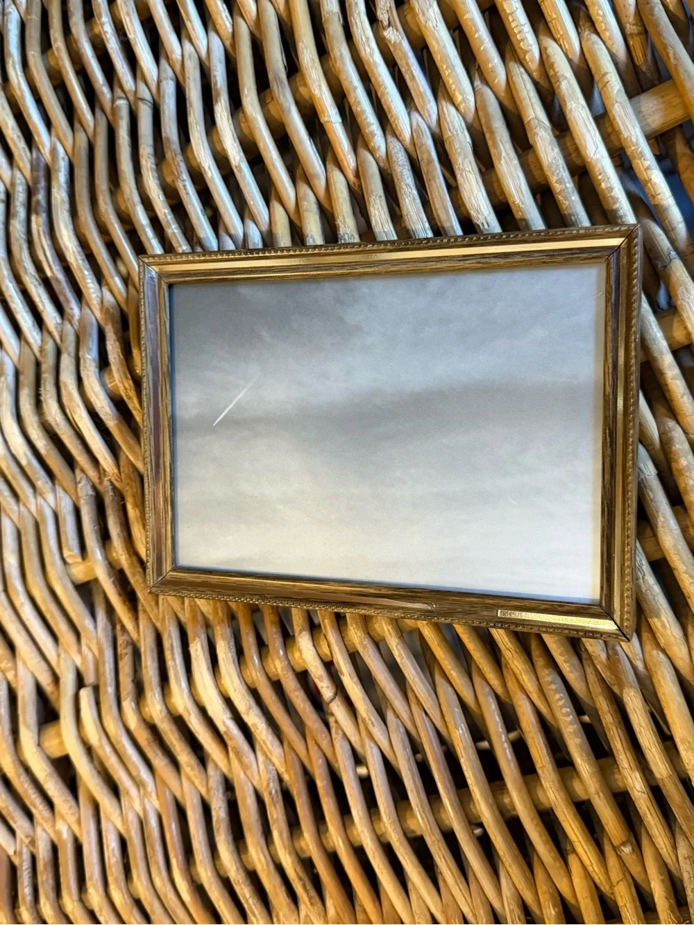 Vintage Small Faux Wood Picture Frame